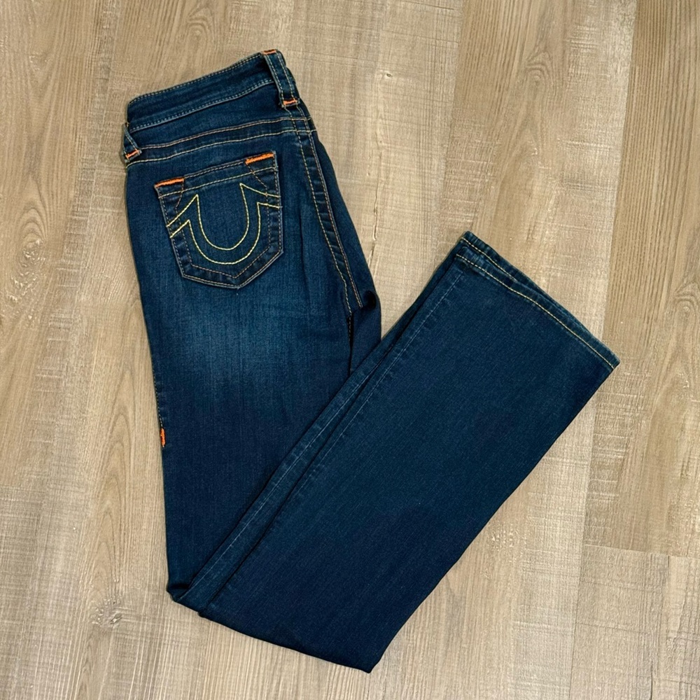 True Religion Women’s Blue Jeans - Becca Mid Rise Boot Cut